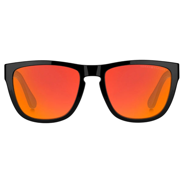 Tommy Hilfiger Bright Orange Lens Matte Black Sunglasses One Size